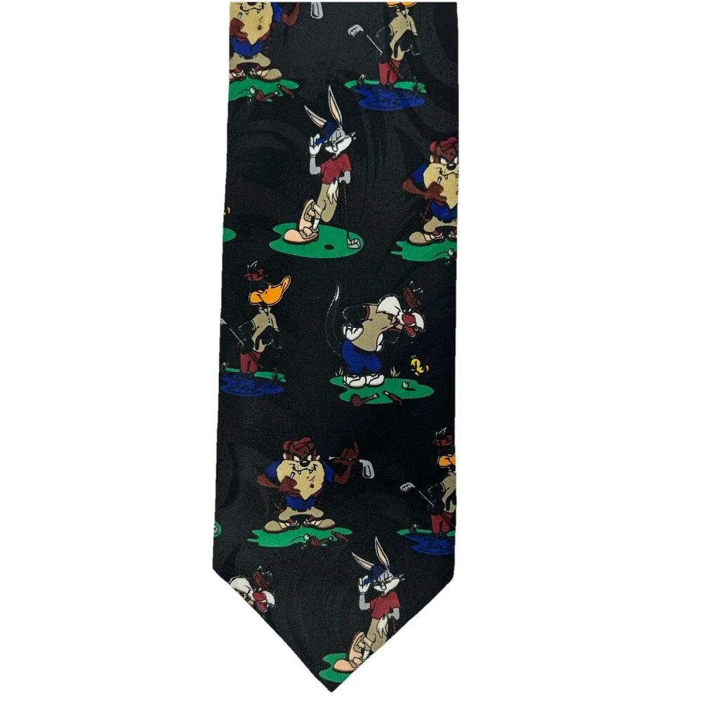 Looney Tunes Mania Tie Golf Theme Bugs Bunny Taz Daffy  57.5